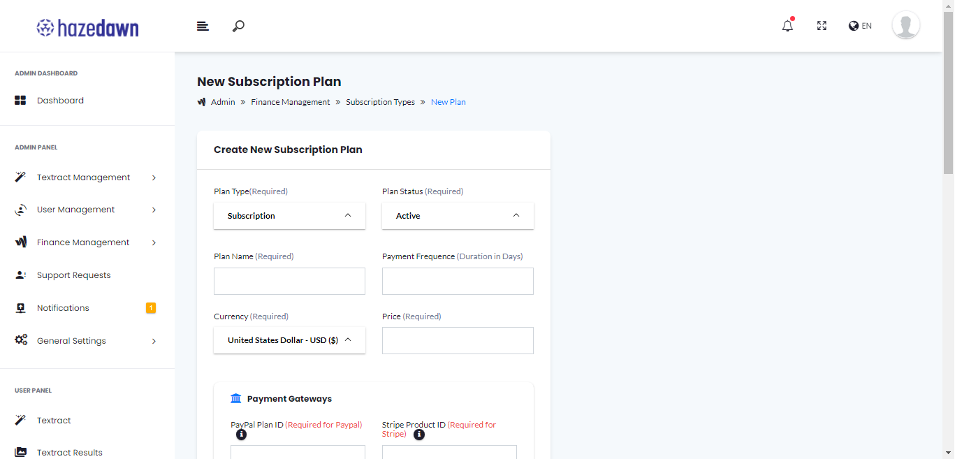 subscription plan